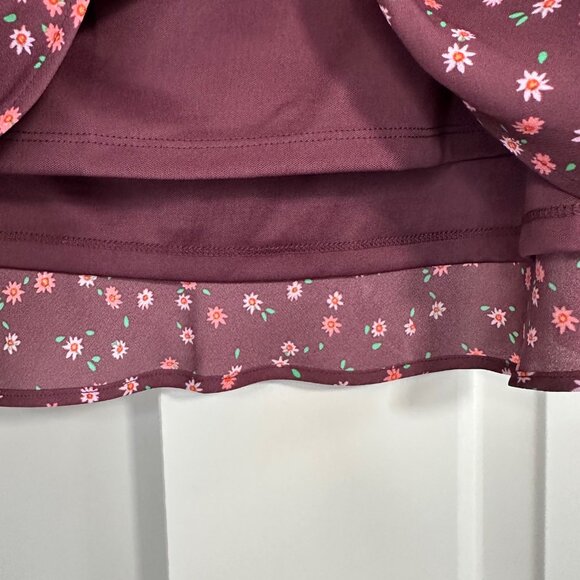 Wild Fable Burgundy Chiffon Floral Mini Skirt 1X - NEW - Picture 7 of 10